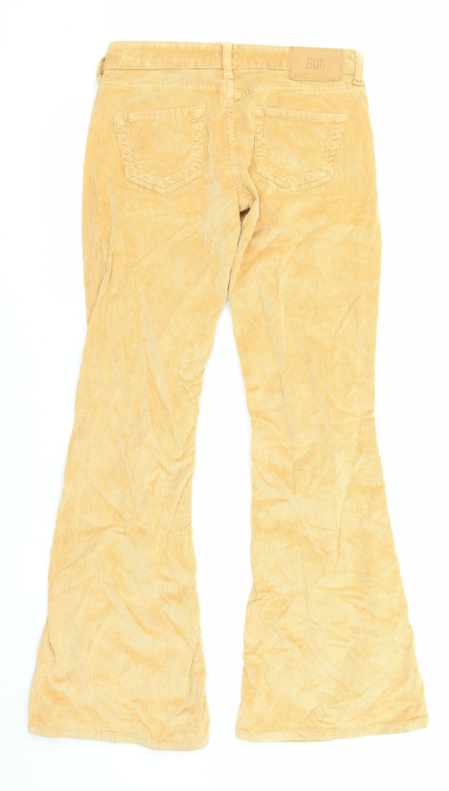 BDG Womens Yellow Cotton Trousers Size 26 in L32 in Regular Zip
