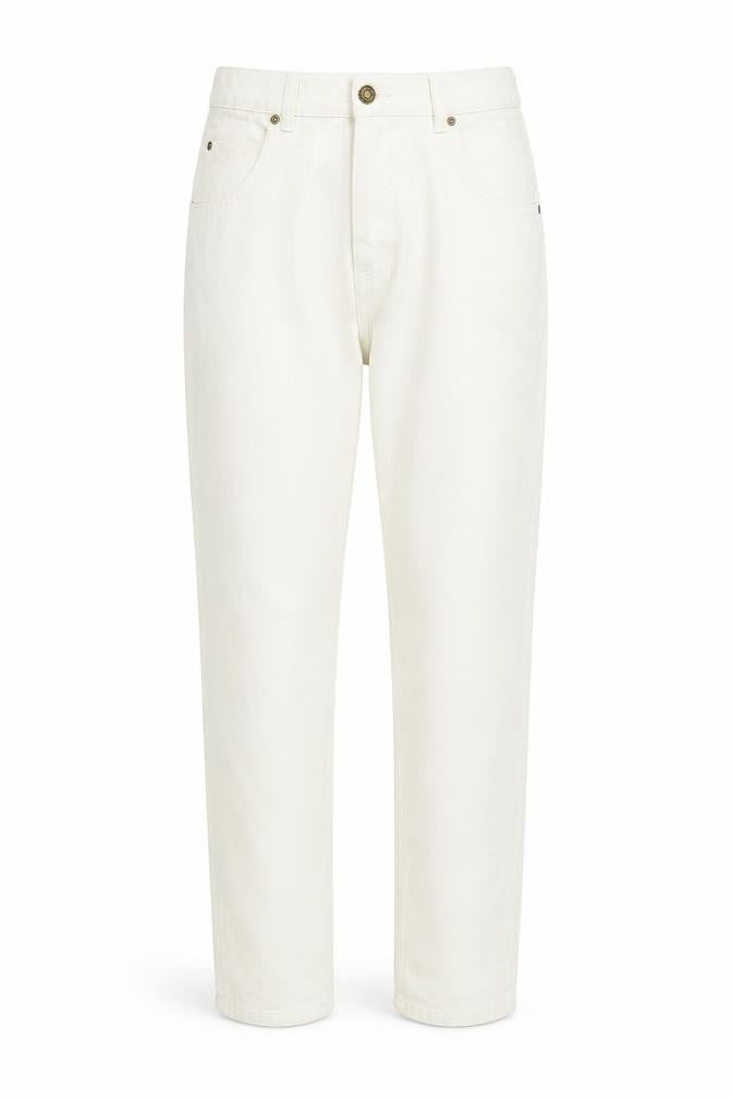 Brooker Girls Beige Cotton Straight Jeans Size 16 Years L29 in Regular Zip