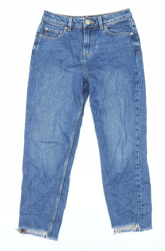 ASOS Womens Blue Cotton Straight Jeans Size 25 in L28 in Regular Zip