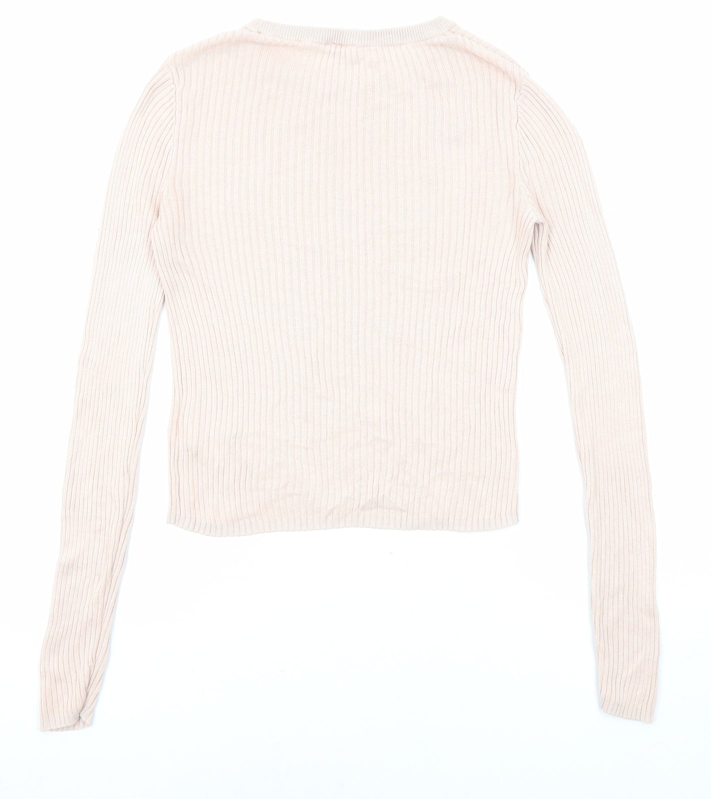 Divided by H&M Womens Pink Crew Neck Acrylic Pullover Jumper Size S