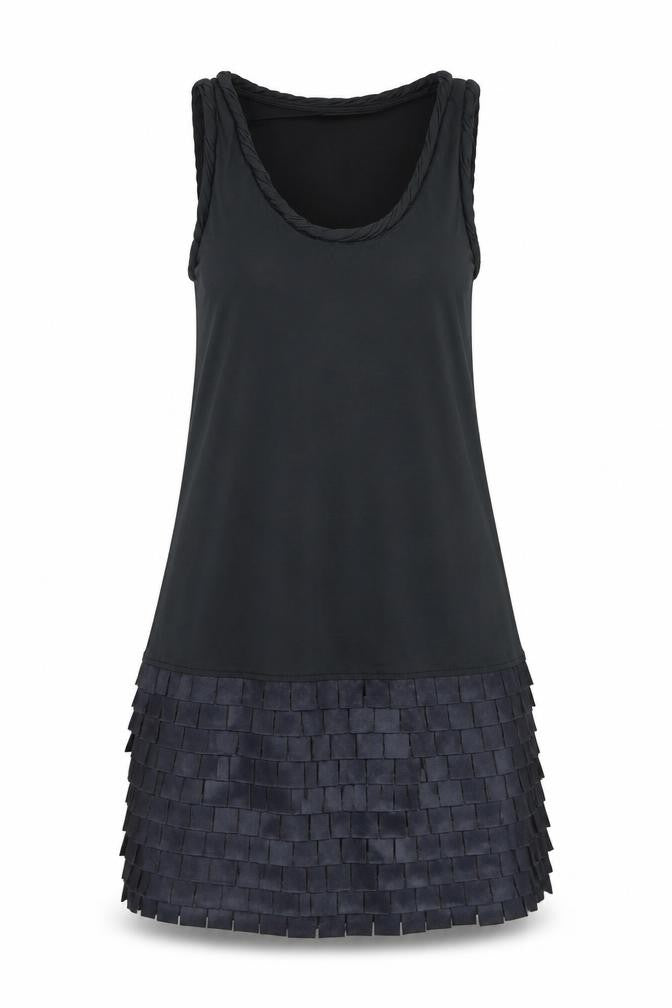 Love Label Womens Black Polyester Tank Dress Size 12 Round Neck Pullover