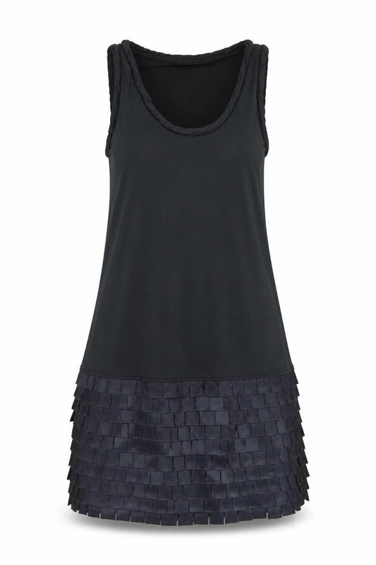 Love Label Womens Black Polyester Tank Dress Size 12 Round Neck Pullover