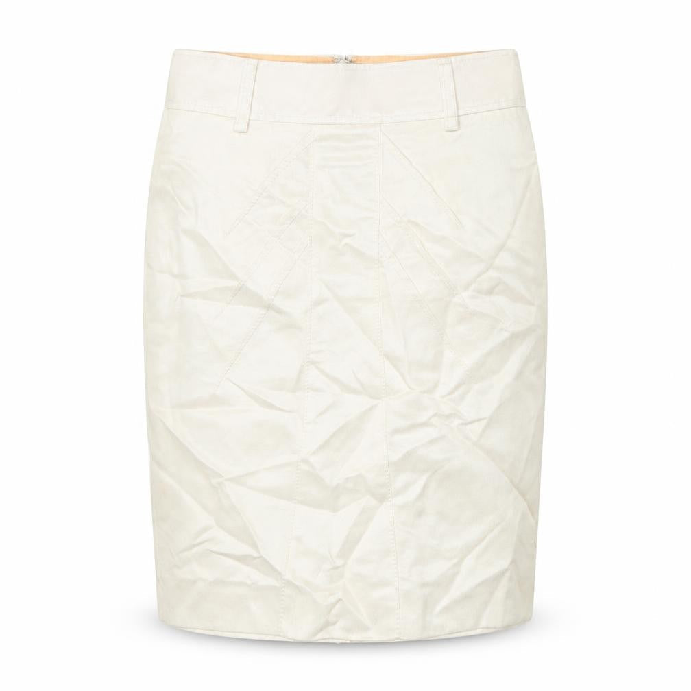 Jesire Womens White Linen Straight & Pencil Skirt Size 4 Zip