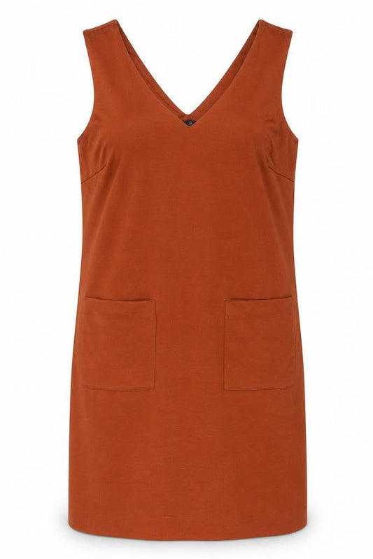 M&Co Womens Orange Polyester Tank Dress Size 12 V-Neck Pullover