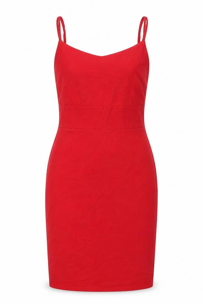 Miss Selfridge Womens Red Cotton Shift Size 8 Round Neck Pullover