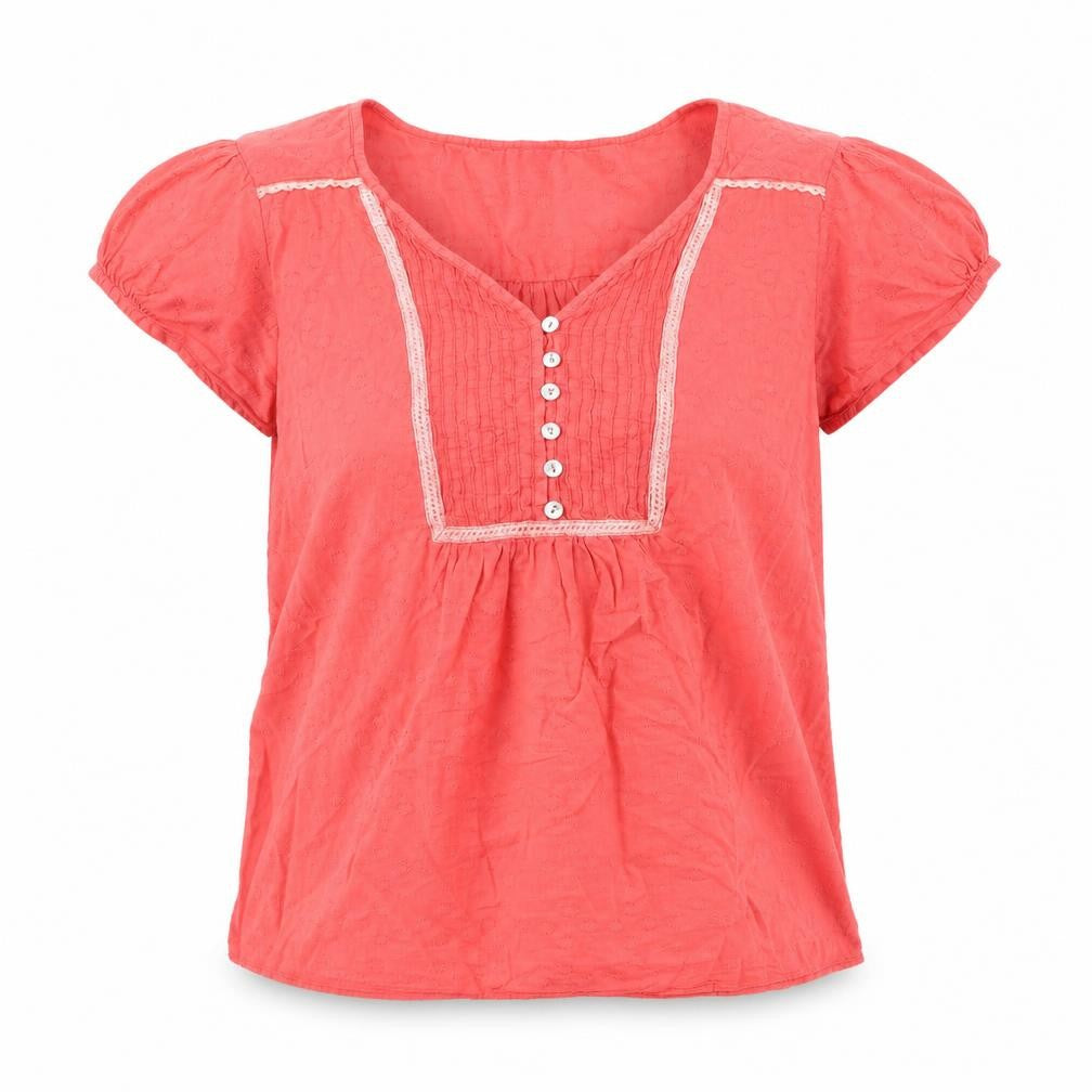 Nomads Womens Pink Cotton Basic T-Shirt Size 12 V-Neck
