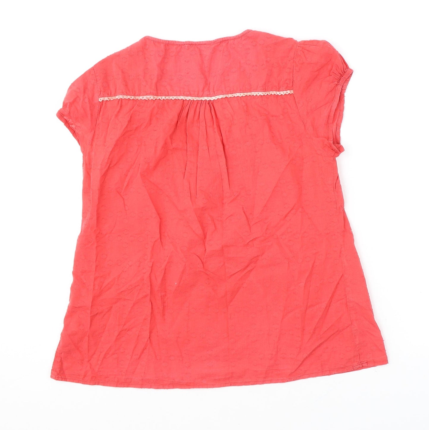 Nomads Womens Pink Cotton Basic T-Shirt Size 12 V-Neck