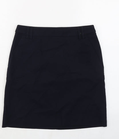 Next Womens Blue Polyester A-Line Skirt Size 10 Zip