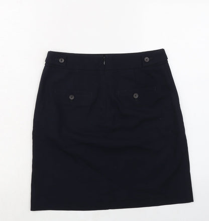 Next Womens Blue Polyester A-Line Skirt Size 10 Zip