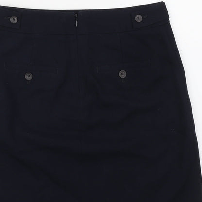 Next Womens Blue Polyester A-Line Skirt Size 10 Zip