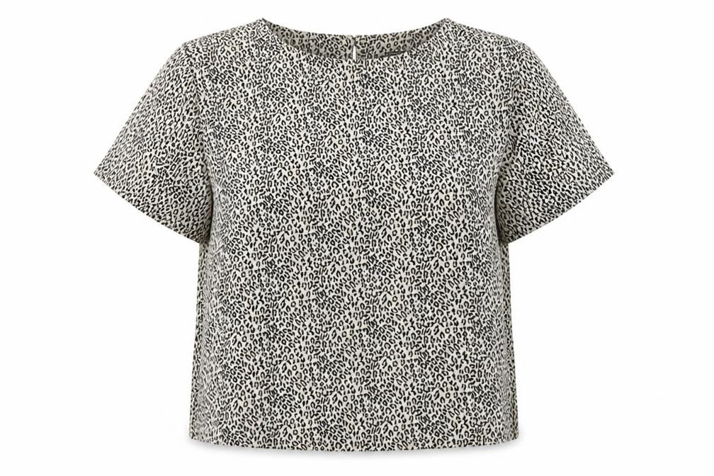 Debenhams Womens Beige Animal Print Polyester Basic T-Shirt Size 16 Round Neck - Leopard Print