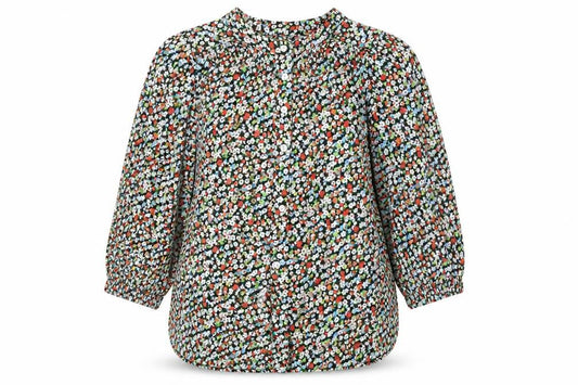 Marks & Spencer Womens Multicoloured Floral Viscose Basic Blouse Size 6 Round Neck