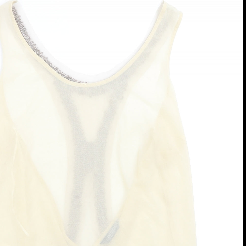 Limited Collection Womens Ivory Polyester Basic Tank Size 16 Round Neck