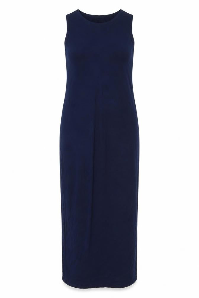 Boohoo Womens Blue Viscose Maxi Size 6 Round Neck Pullover