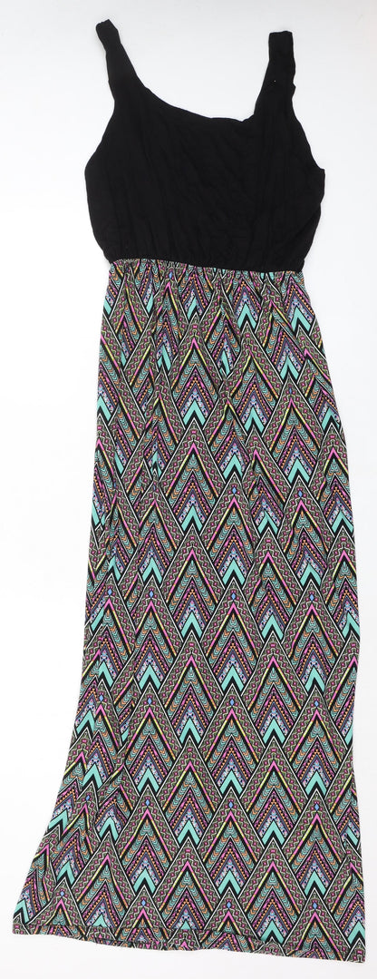Eclipse Womens Multicoloured Geometric Polyester Maxi Size L Round Neck Pullover