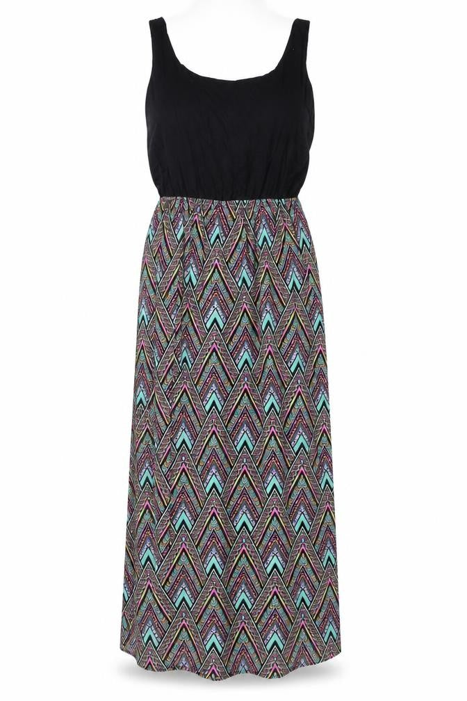 Eclipse Womens Multicoloured Geometric Polyester Maxi Size L Round Neck Pullover