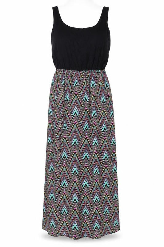 Eclipse Womens Multicoloured Geometric Polyester Maxi Size L Round Neck Pullover