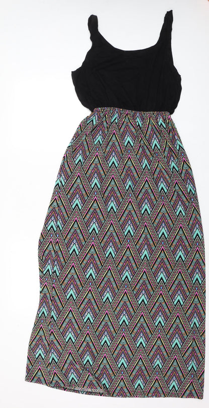 Eclipse Womens Multicoloured Geometric Polyester Maxi Size L Round Neck Pullover
