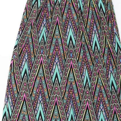 Eclipse Womens Multicoloured Geometric Polyester Maxi Size L Round Neck Pullover
