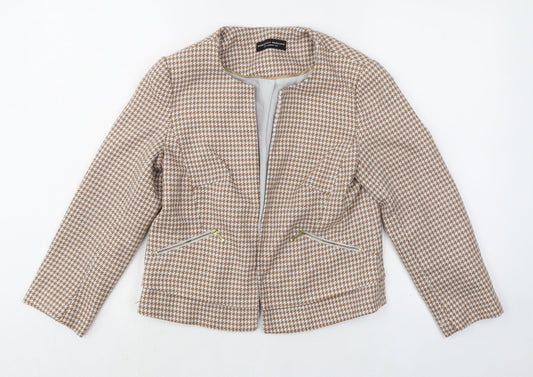 Dorothy Perkins Womens Beige Geometric Jacket Size 8