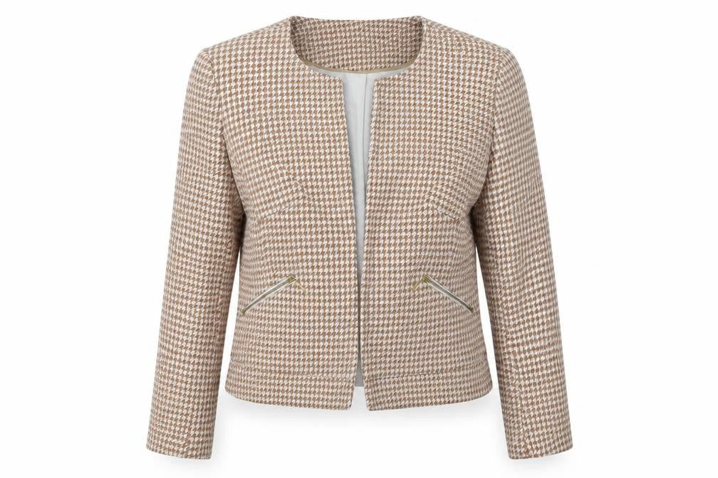 Dorothy Perkins Womens Beige Geometric Jacket Size 8