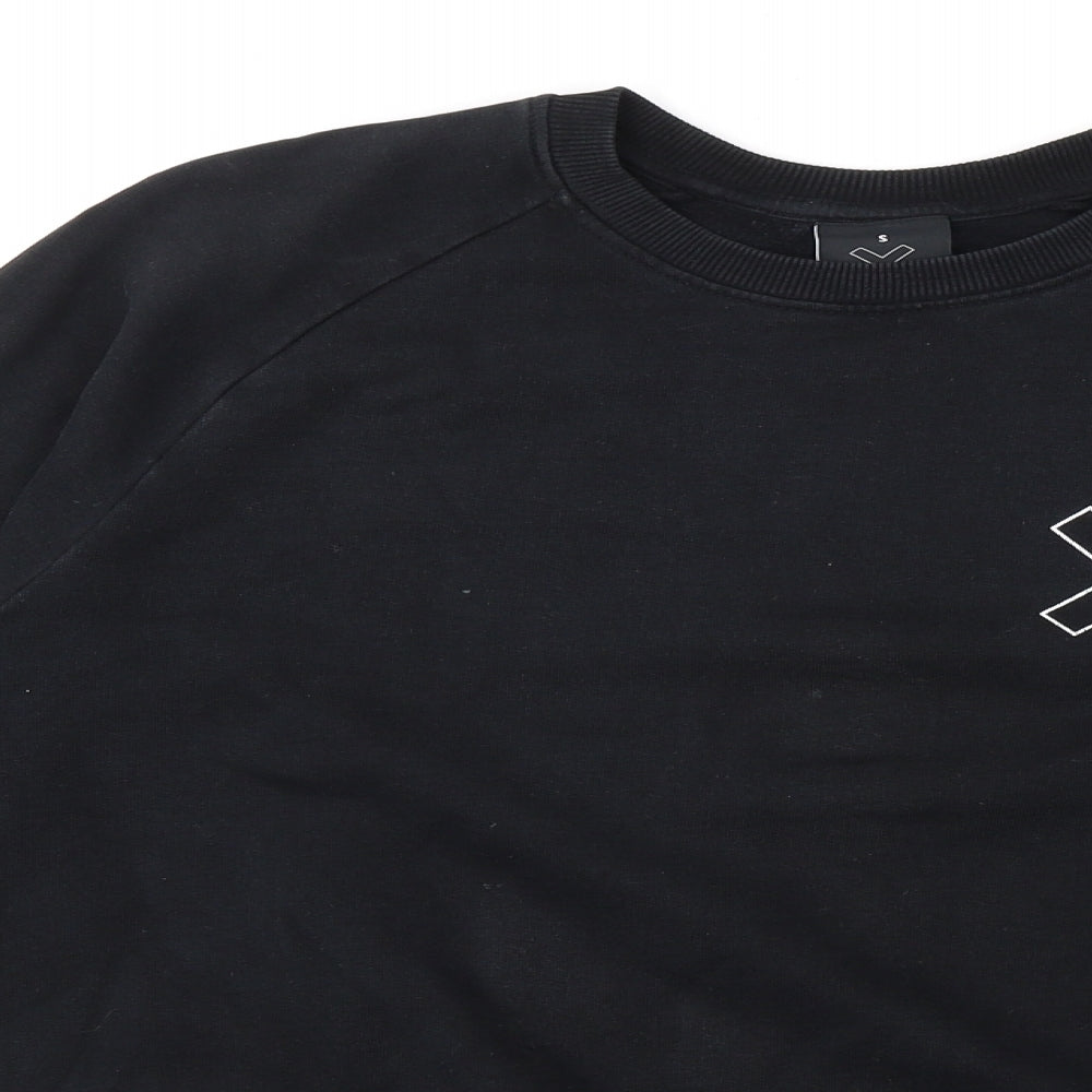 Earth Positive Mens Black Cotton Pullover Sweatshirt Size S