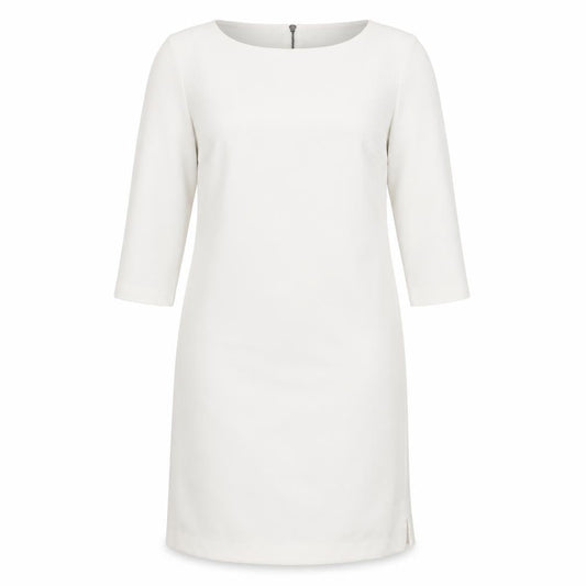 French Connection Womens White Polyester Shift Size 10 Round Neck Zip