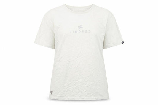Kindred Womens Ivory Cotton Basic T-Shirt Size L Crew Neck