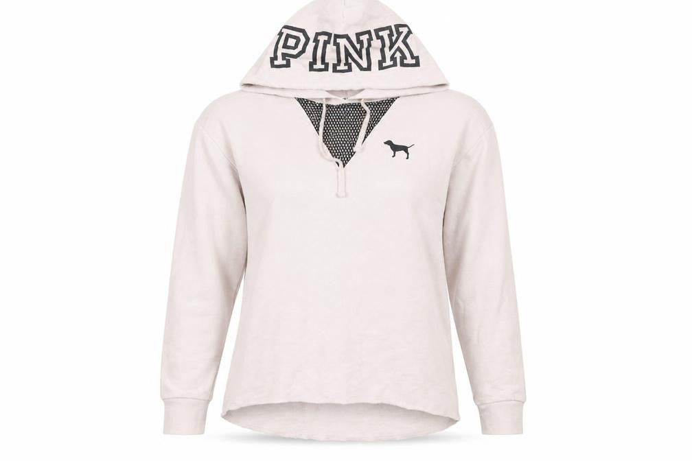 PINK Womens Pink Cotton Pullover Hoodie Size XS Pullover