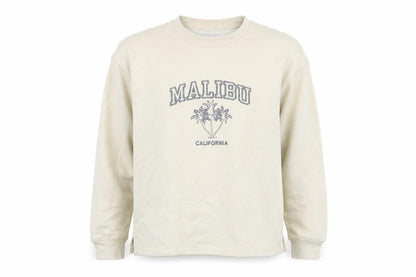 Bassini Womens Beige Cotton Pullover Sweatshirt Size XL Pullover - Malibu California