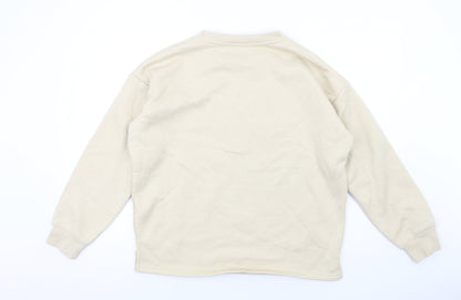 Bassini Womens Beige Cotton Pullover Sweatshirt Size XL Pullover - Malibu California