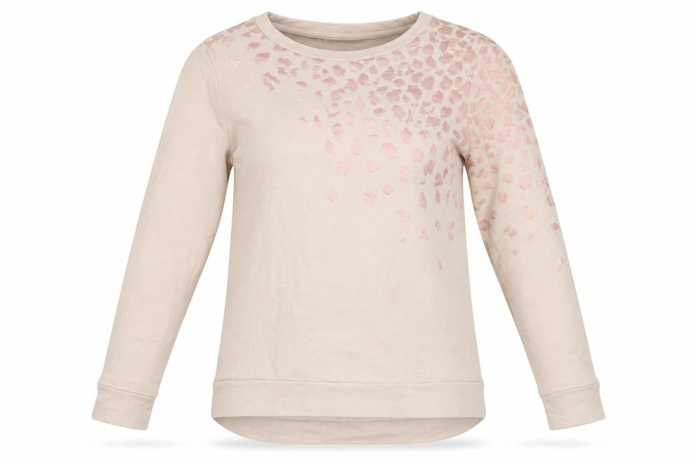 Oasis Womens Beige Animal Print Viscose Pullover Sweatshirt Size XS Pullover - Leopard pattern