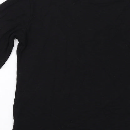Collusion Womens Black Cotton Basic T-Shirt Size 4 Mock Neck