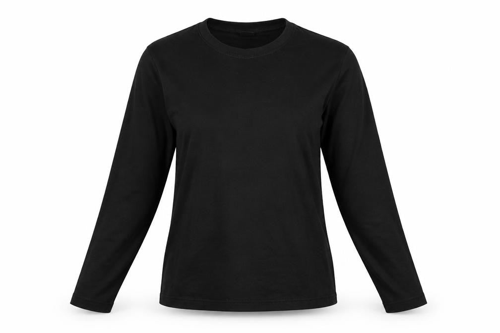 Cotton Traders Womens Black Cotton Basic T-Shirt Size S Round Neck