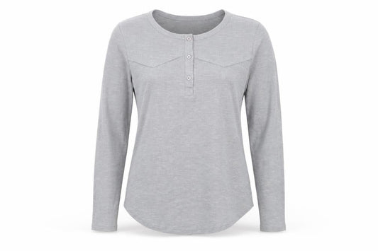 Reoria Womens Grey Viscose Basic T-Shirt Size L Round Neck