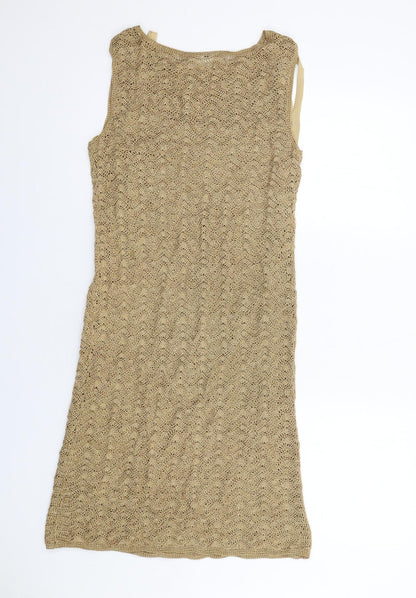 Back view of Principles women’s beige viscose a-line, size L, round neck pullover