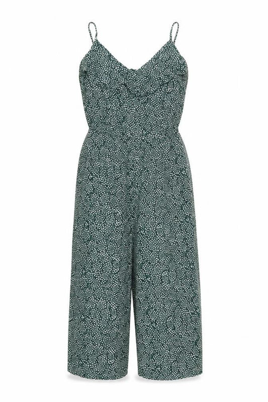 Next Womens Green Geometric Polyester Jumpsuit One-Piece Size 6 Zip