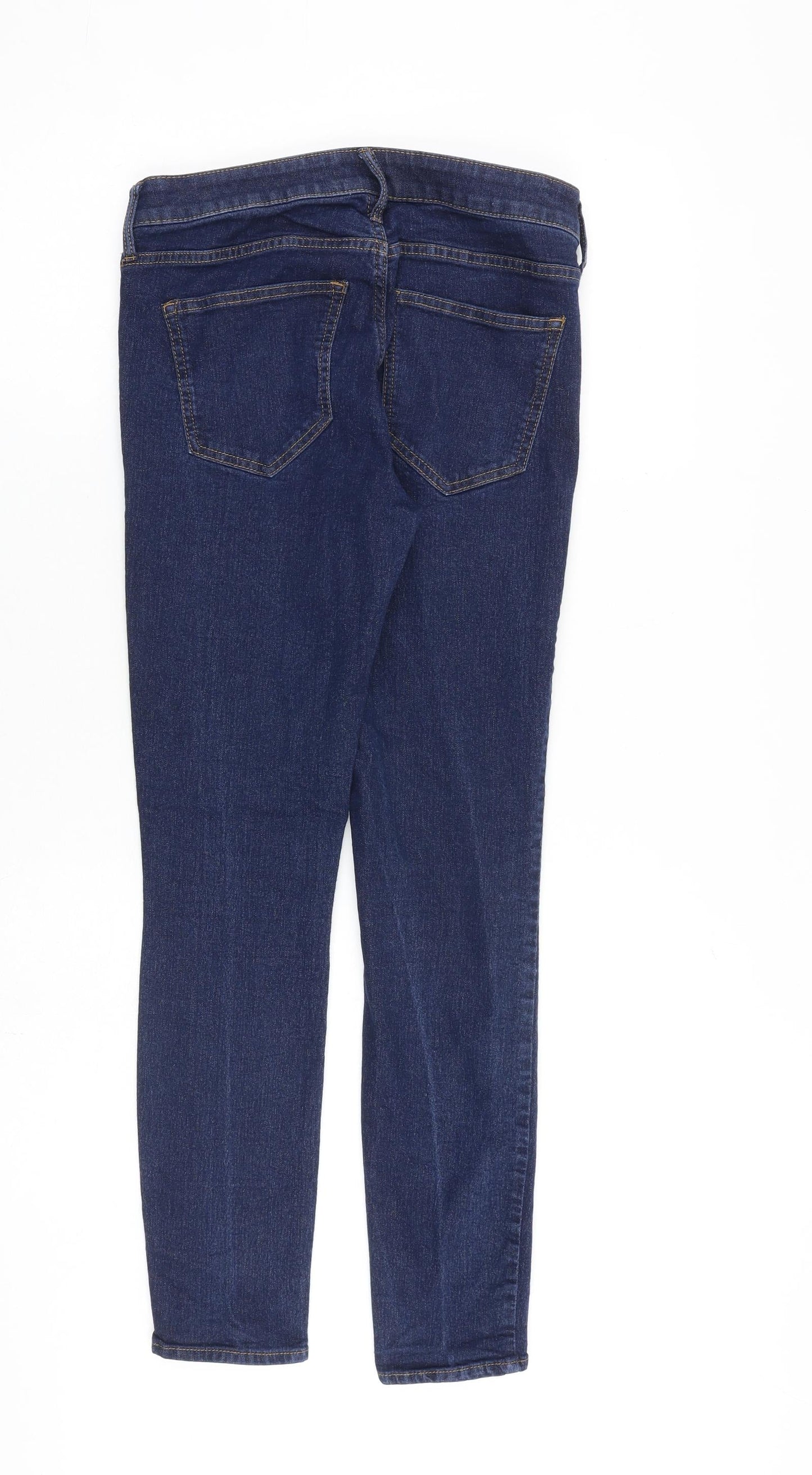 H&M Womens Blue Cotton Skinny Jeans Size 10 L28 in Regular Zip