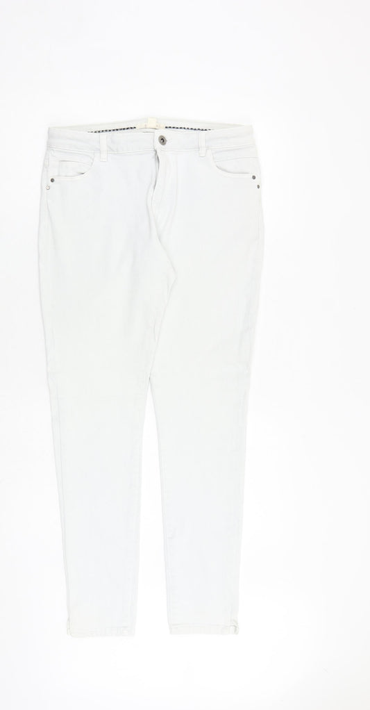 Spirit Womens Grey Cotton Skinny Jeans Size 14 L30 in Regular Zip