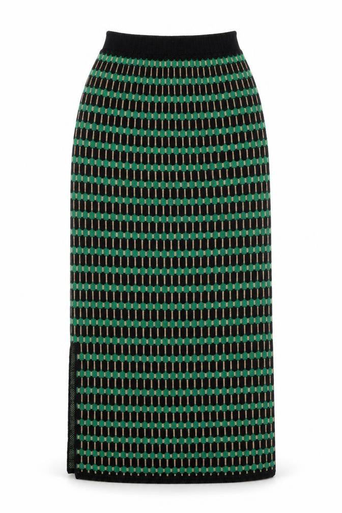 Minoj Womens Black Geometric Polyester A-Line Skirt Size 23 in