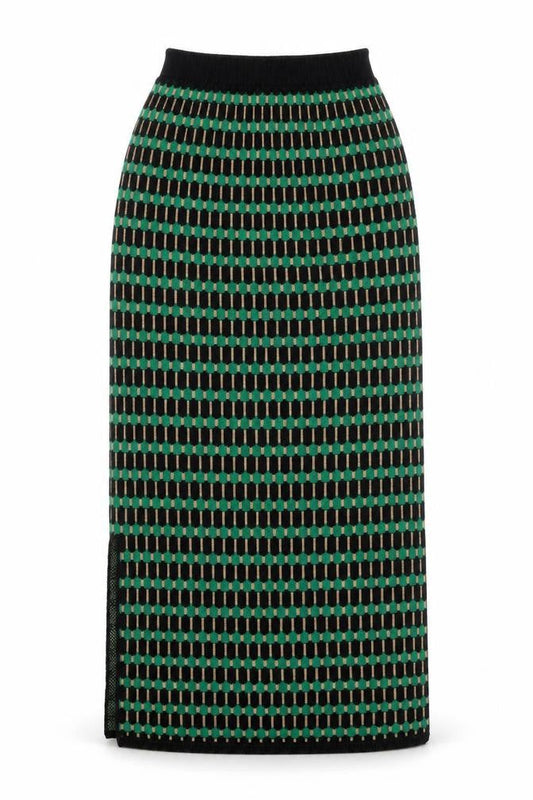Minoj Womens Black Geometric Polyester A-Line Skirt Size 23 in