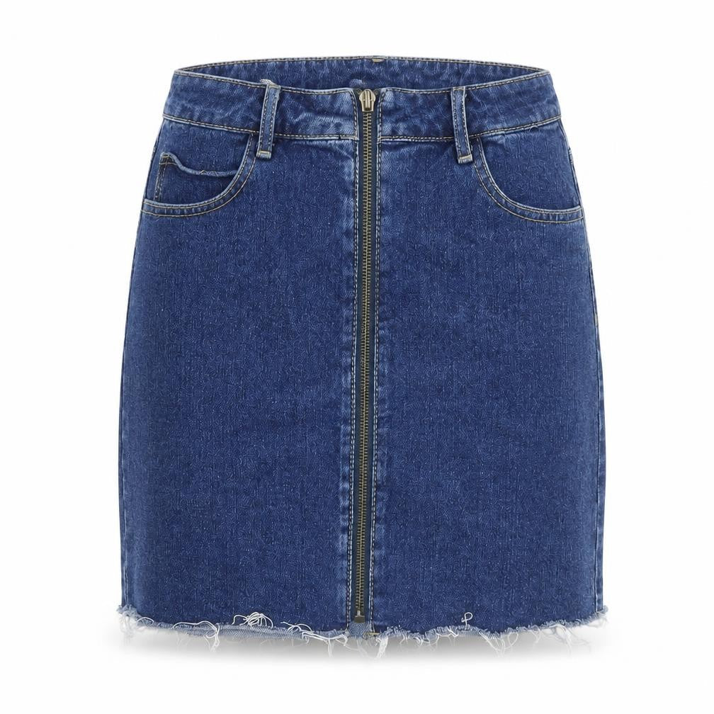 TALLY WEiJL Womens Blue Cotton A-Line Skirt Size 10 Zip