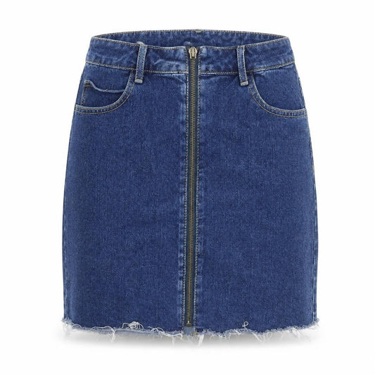 TALLY WEiJL Womens Blue Cotton A-Line Skirt Size 10 Zip