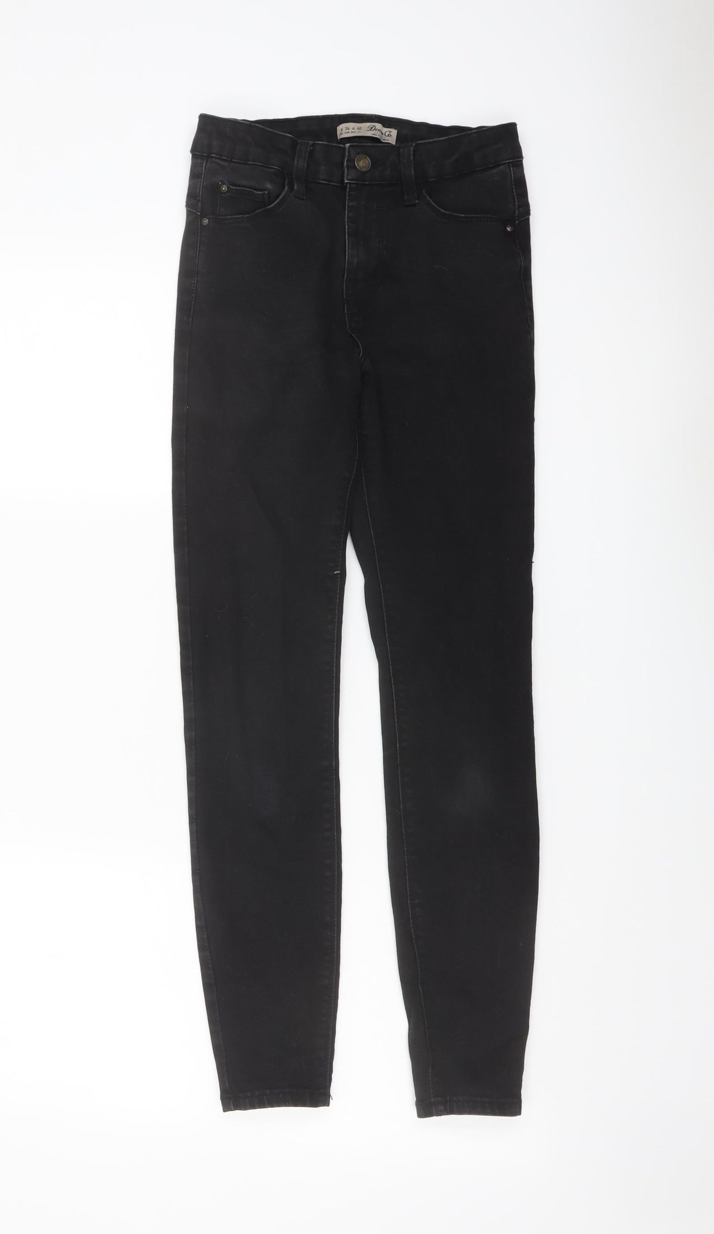 Denim & Co. Womens Black Cotton Skinny Jeans Size 8 L27 in Regular Button