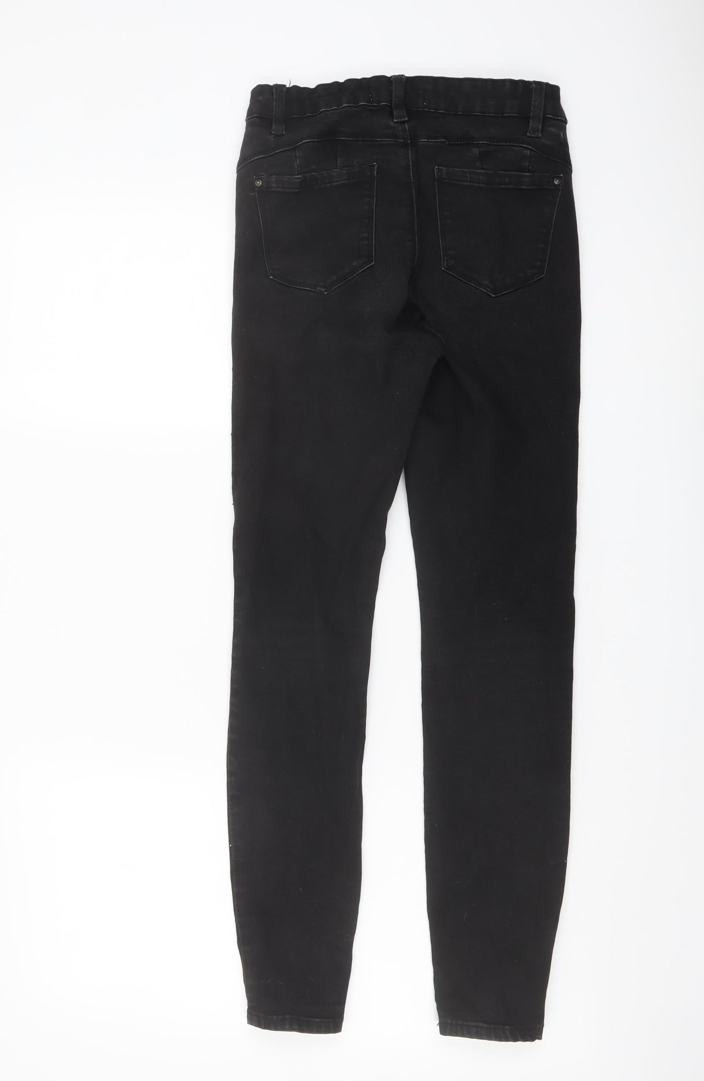 Denim & Co. Womens Black Cotton Skinny Jeans Size 8 L27 in Regular Button