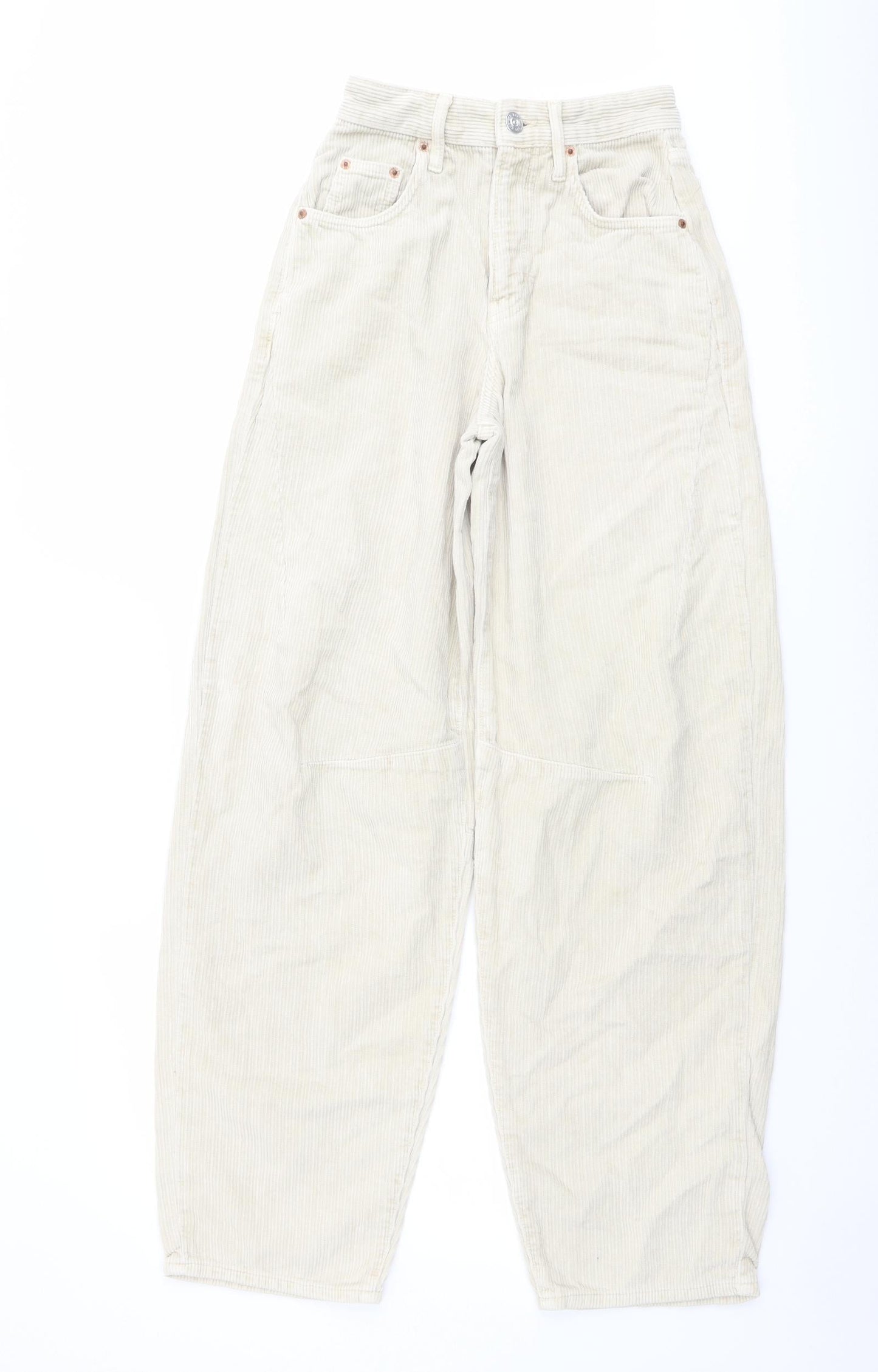 BDG Womens Beige Cotton Carrot Trousers Size 24 in L32 in Regular Button