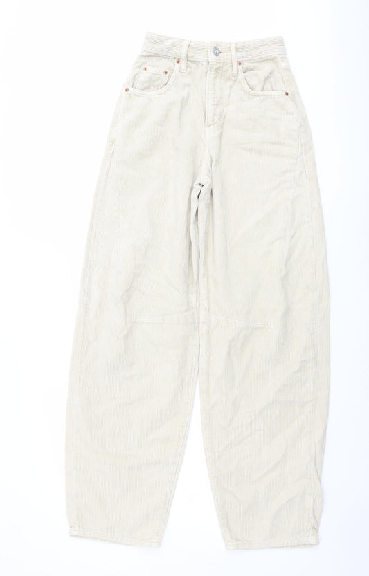 BDG Womens Beige Cotton Carrot Trousers Size 24 in L32 in Regular Button