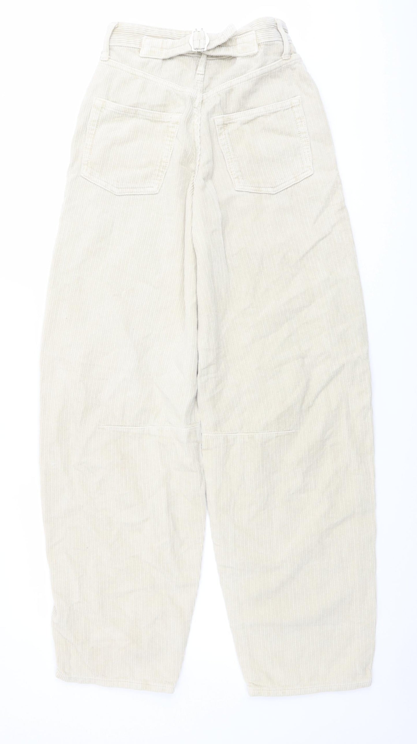 BDG Womens Beige Cotton Carrot Trousers Size 24 in L32 in Regular Button