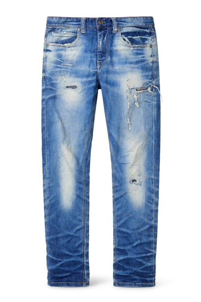 Pull&Bear Mens Blue Cotton Straight Jeans Size 30 in L31 in Regular Button
