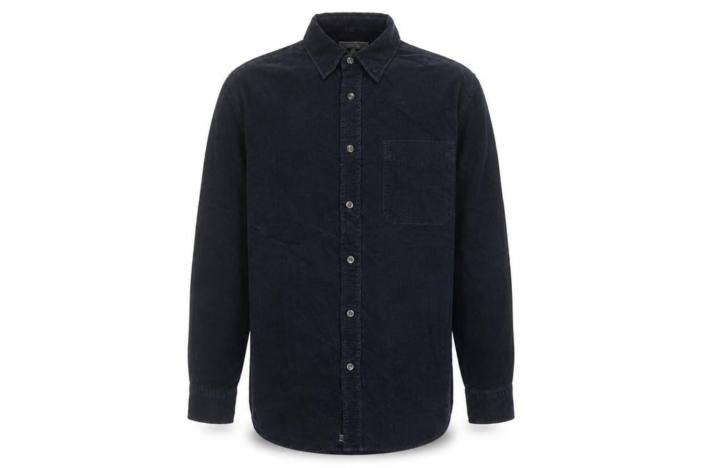 Wolsey Mens Blue Cotton Button-Up Size M Collared Button